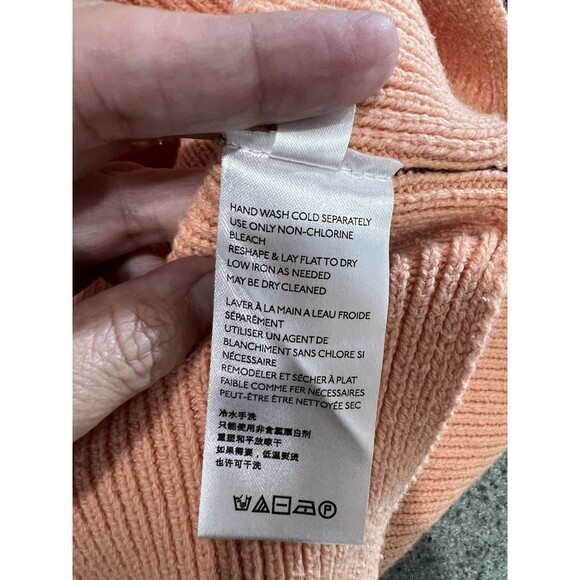 FREE PEOPLE Easy Street Oversized Sweater Color Block In Peach Combo Size Small - Picture 8 of 9
